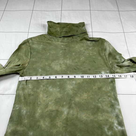 Tradlands Top Womens XXS Green Sage Monty Tie Dye Turtleneck Long Sleeve Stretch - Picture 7 of 8